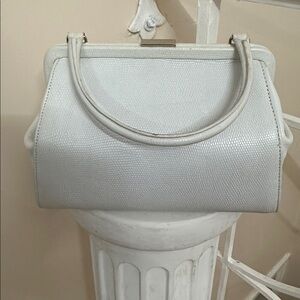 Chic White Textured Satchel